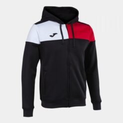 CREW V ZIP-UP HOODIE BLACK RED WHITE | 103087.106