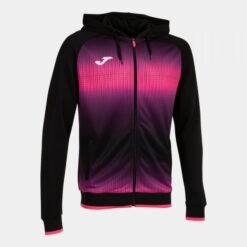TIGER V ZIP-UP HOODIE BLACK FLUOR PINK | 103236.118