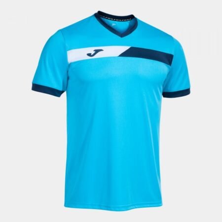 COURT SHORT SLEEVE T-SHIRT FLUOR TURQUOISE NAVY WHITE | 103212.013