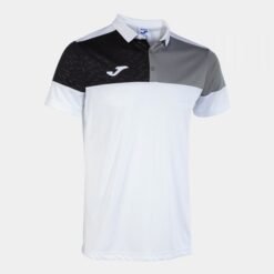 CREW V SHORT SLEEVE POLO WHITE GREY