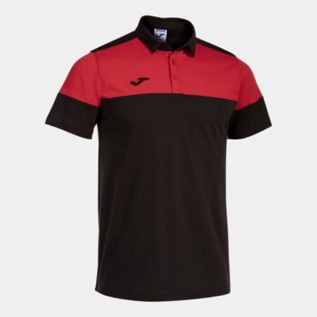 CREW V SHORT SLEEVE POLO BLACK RED | 103297.106
