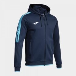 OLIMPIADA ZIP-UP HOODIE NAVY FLUOR TURQUOISE | 103707.342