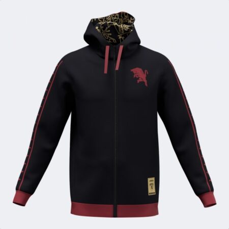 TORINO ZIP-UP HOODIE BLACK DARK RED