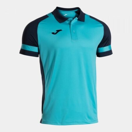 LIDER SHORT SLEEVE POLO FLUOR TURQUOISE NAVY BLUE