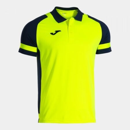 LIDER  SHORT SLEEVE POLO FLUOR YELLOW NAVY BLUE