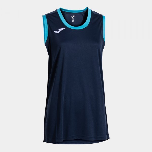 CANCHA SLEEVELESS SHIRT DARK NAVY FLUOR TURQUOISE