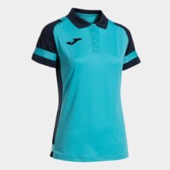 LIDER SHORT SLEEVE POLO FLUOR TURQUOISE NAVY BLUE