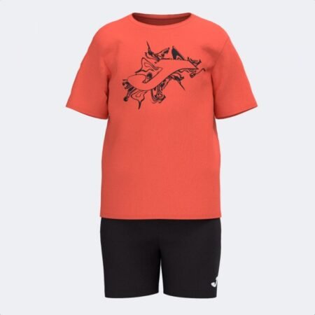 KIDS CAMP SET FLUOR CORAL-BLACK