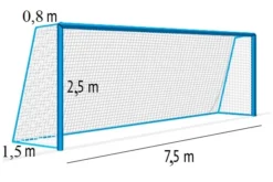 Futbalová sieť 2 mm/#100 mm. Rozmery 7,5x2,5x0,8x1,5 m