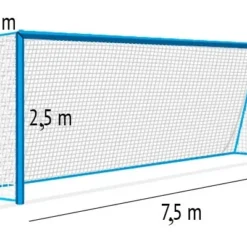 Futbalová sieť 2 mm/#100 mm. Rozmery 7,5x2,5x0,8x1,5 m
