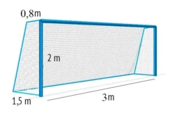 Futbalová sieť 3 mm/#10 cm. Rozmery 3x2x0,8x1,5 m
